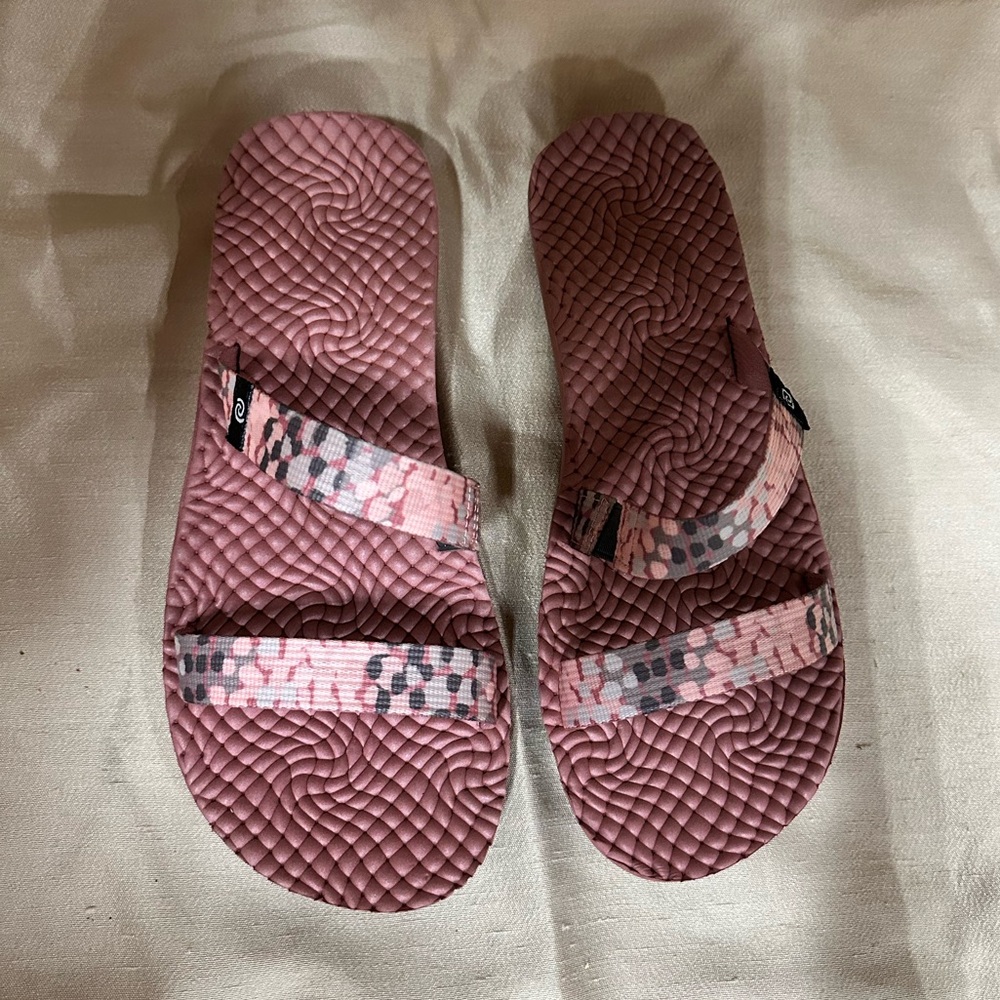 Pink Quilted Slide Sandals
